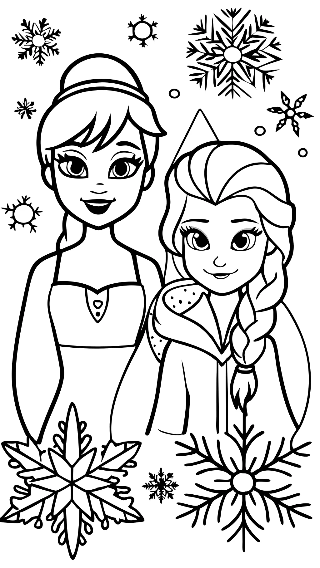 coloriages gelés Elsa et Anna